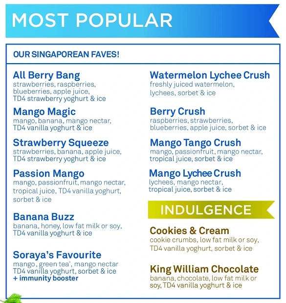 Boost Juice Bar Menu Prices – Most Popular Smoothies