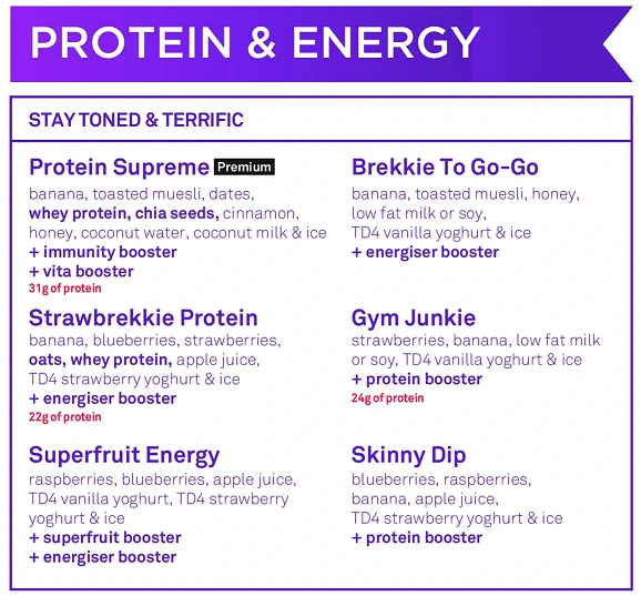 Boost Juice Singapore – Protein & Energy Menu  