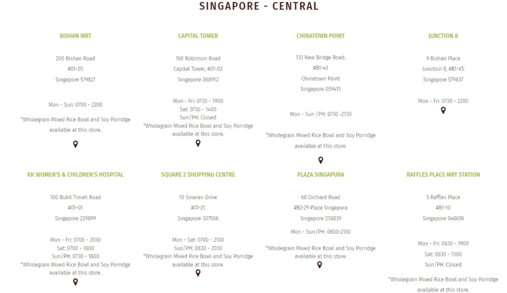 Mr. Bean Singapore locations in Singapore