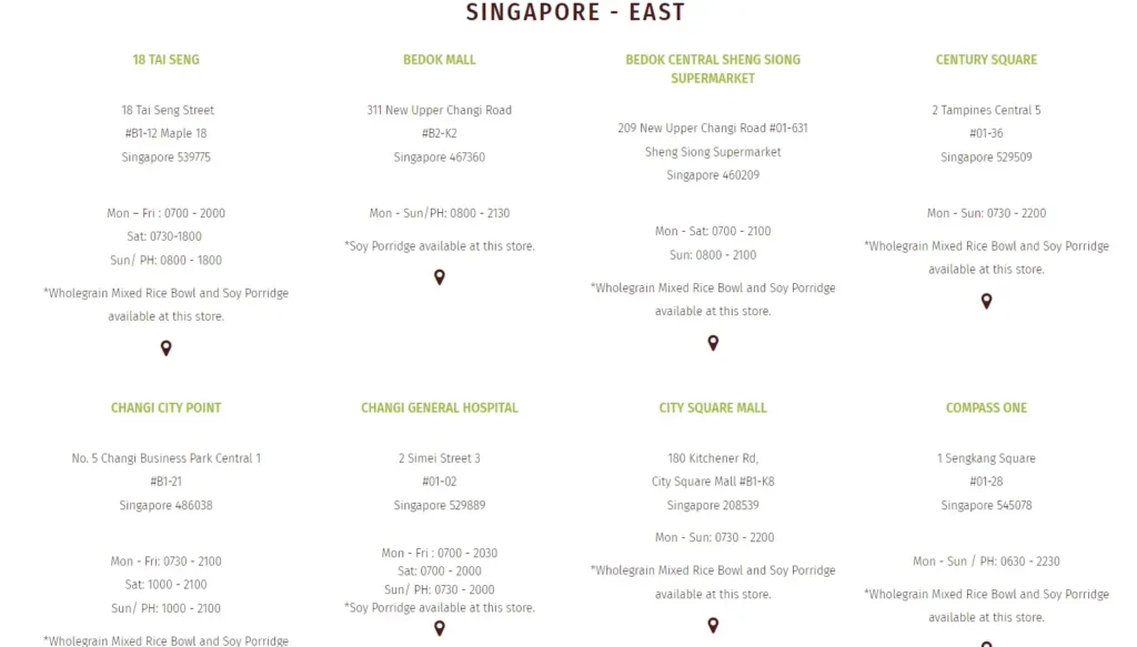 Mr. Bean Singapore outlet locations