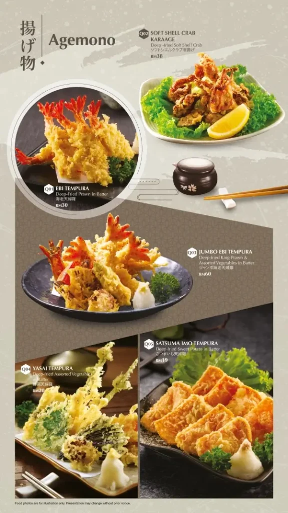 Edo-Ichi-Japanese-Cuisine-Agemono-Menu With Prices