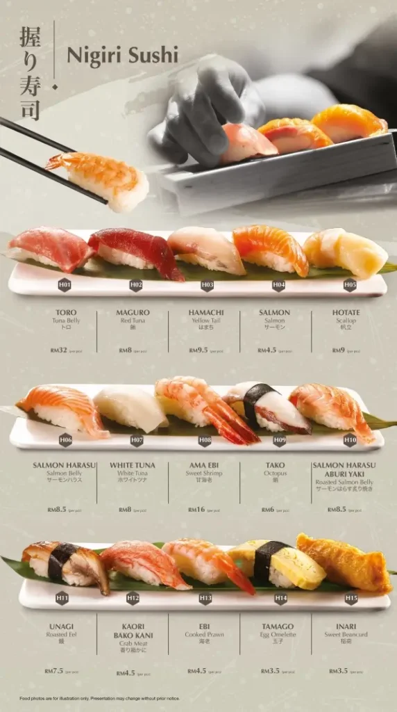 Edo-Ichi-Japanese-Cuisine-Nigri-Sushi-Menu With Prices