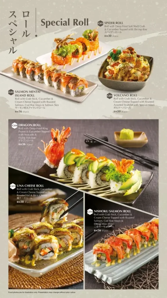 Edo-Ichi-Japanese-Cuisine-Special-Roll-Menu With Prices
