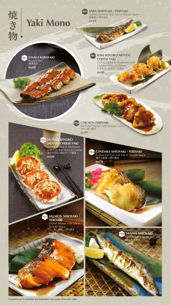 Edo-Ichi-Japanese-Cuisine-Yaki-Mono-Menu With Prices