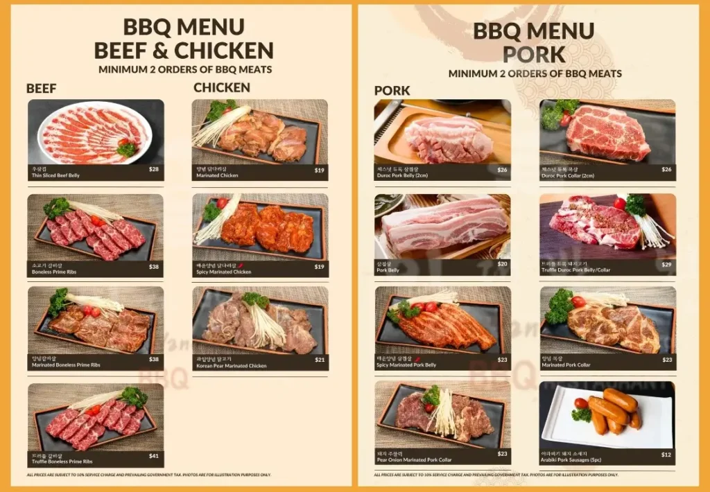Wang Dae Bak BBQ Singapore Menu Price