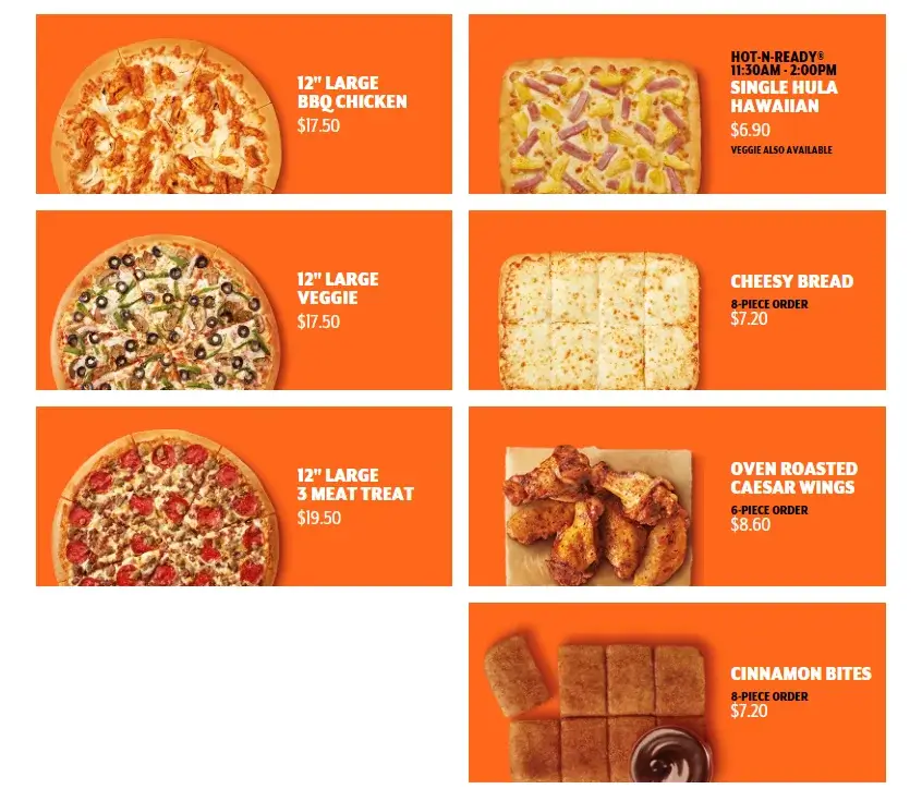 Little Caesars Pizza Combo for 1 to 2 Pax Menu
