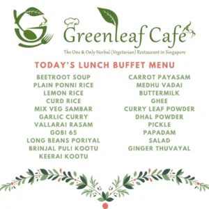 Greenleaf Cafe Singapore Menu