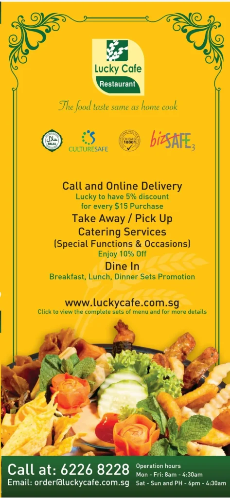 Lucky Cafe Singapore Menu Timings