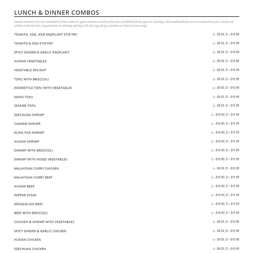 Lucky Kitchen Singapore Lunch & Combos
